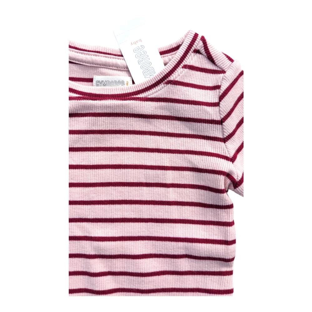 Gymboree Girls 12-18m Pink/Pink Striped Long Sleeve Shirt - Picture 2 of 6